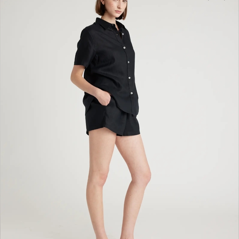 Women's Linen Pajama Short Set